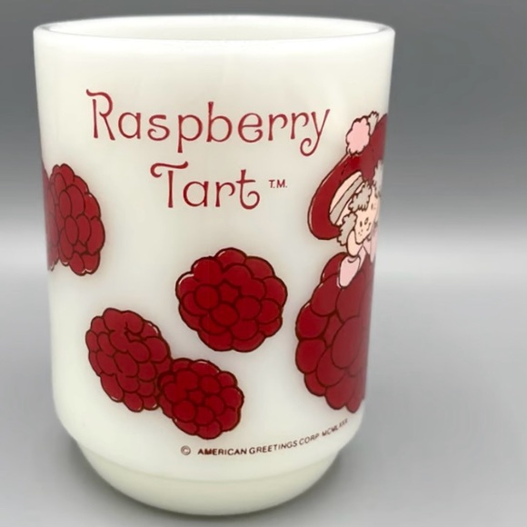 ANCHOR Hocking Fire King MCM Rare 1980’s Raspberry Tart Milk Glass Mug - Picture 3 of 7